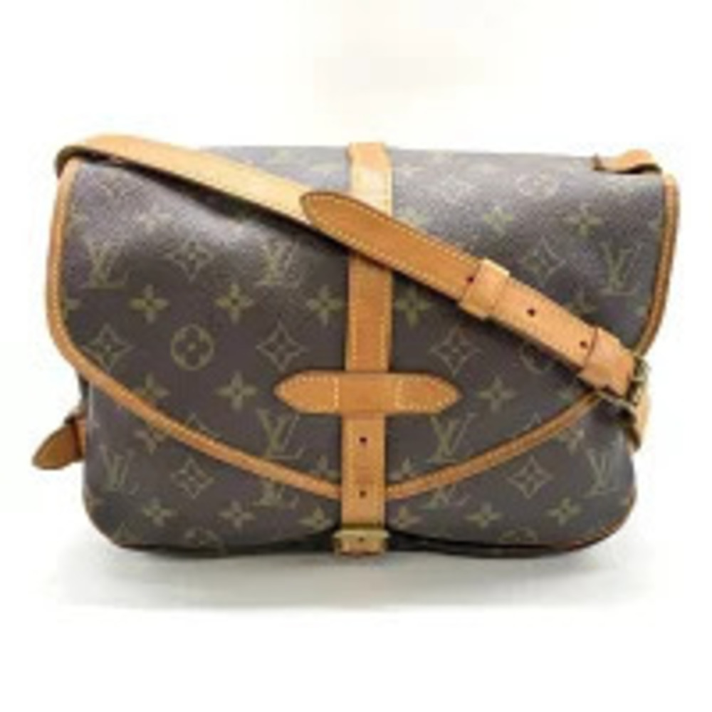 Louis Vuitton Saumur Monogram Shoulder Bag Double Opening Crossbody